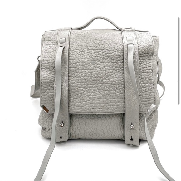 All Saints Vincent Blue/Gray Leather Backpack - Picture 3 of 16